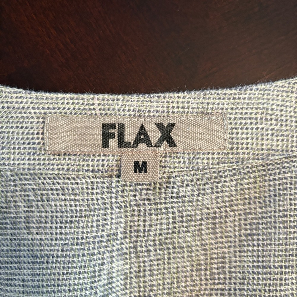 FLAX 100% Linen Button Front Cardigan M Oversized Lagenlook Minimalist Layer - Picture 3 of 10